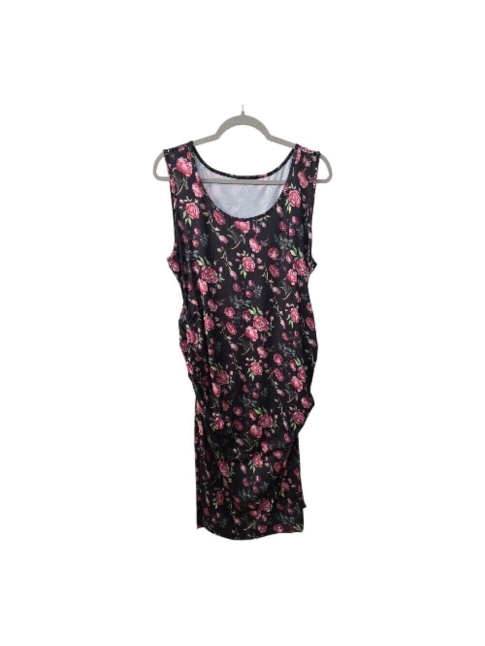 Kunindome Floral Maternity Bodycon Dress XXL